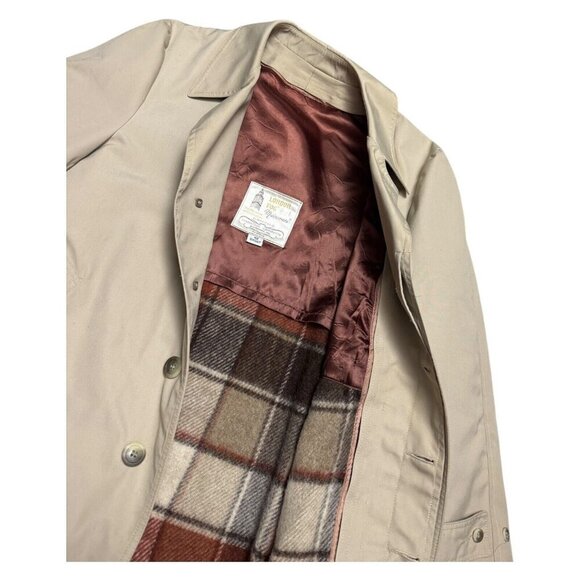 LONDON FOG MAINCOATS Vintage Retro 90s Business Casual Trench Coat Mens 42S - Picture 3 of 11